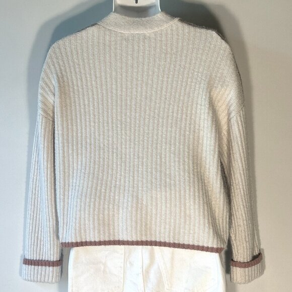 Rachel Zoe SZM Argyle button front boxy cardigan Classic Preppy Academia Office - Picture 4 of 10